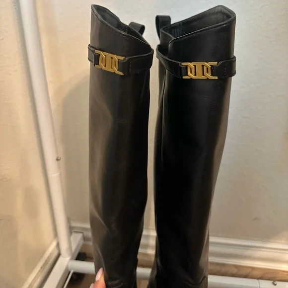 Massimo Dutti Black Leather Riding Boots - Picture 8 of 10